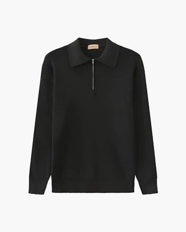 Cesare Pull Zippé Homme — Gris Foncé