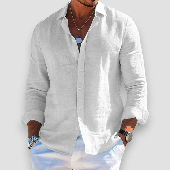 Chemise Christofer pour homme, coloris blanc, coupe ample et tissu léger