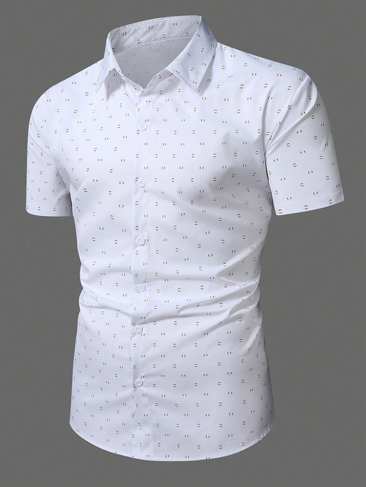Giulio - Chemise imprimée légère, couleur blanc avec noir
