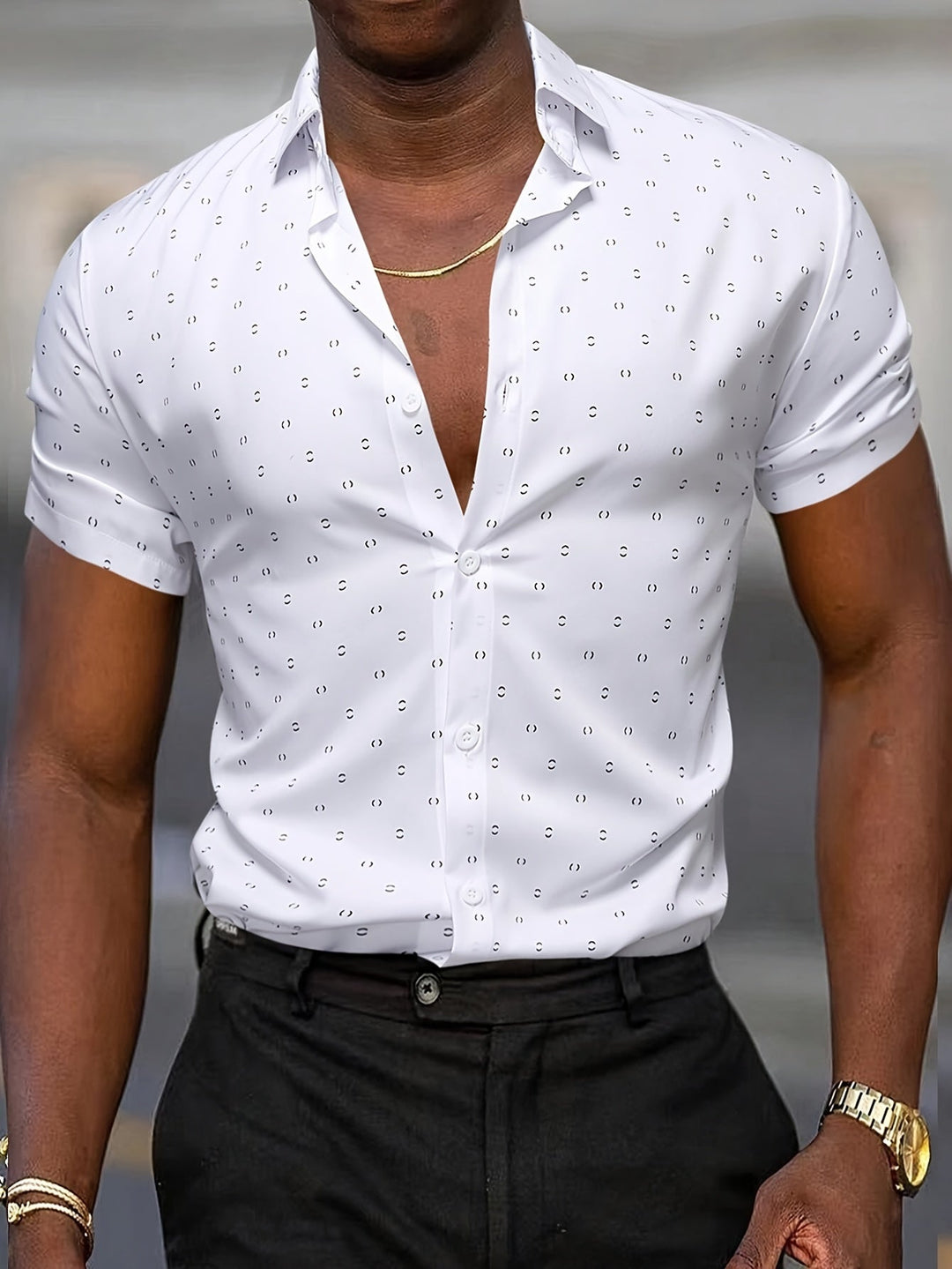Giulio - Chemise d'été avec imprimé, coupe décontractée