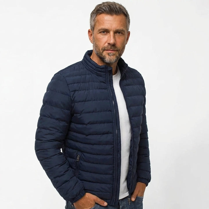 Veste puffer matelassée homme - Léopold by Atelier Tissure, détail technique fermeture
