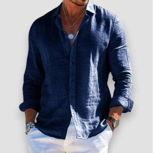 Chemise Christofer pour homme, coloris bleu marine, coupe ample et polyvalente