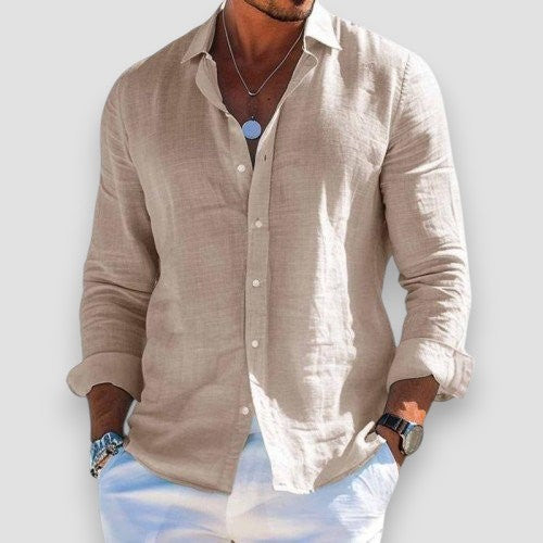 Chemise Christofer pour homme, coloris kaki, coupe ample naturelle