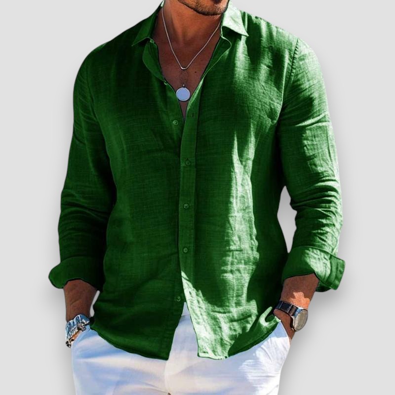 Chemise Christofer pour homme, coloris vert, coupe ample pour l&