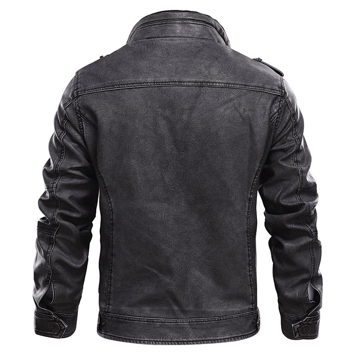 Veste similicuir homme coupe slim vue de cote