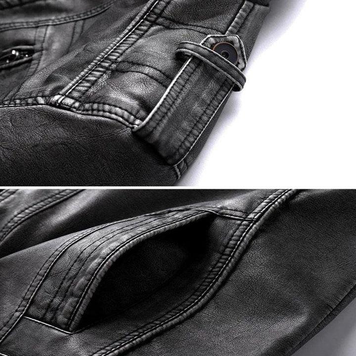 Veste similicuir homme detail matiere et fermeture eclair