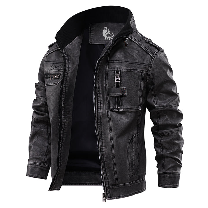 Veste similicuir homme coupe slim aspect cuir premium face avant
