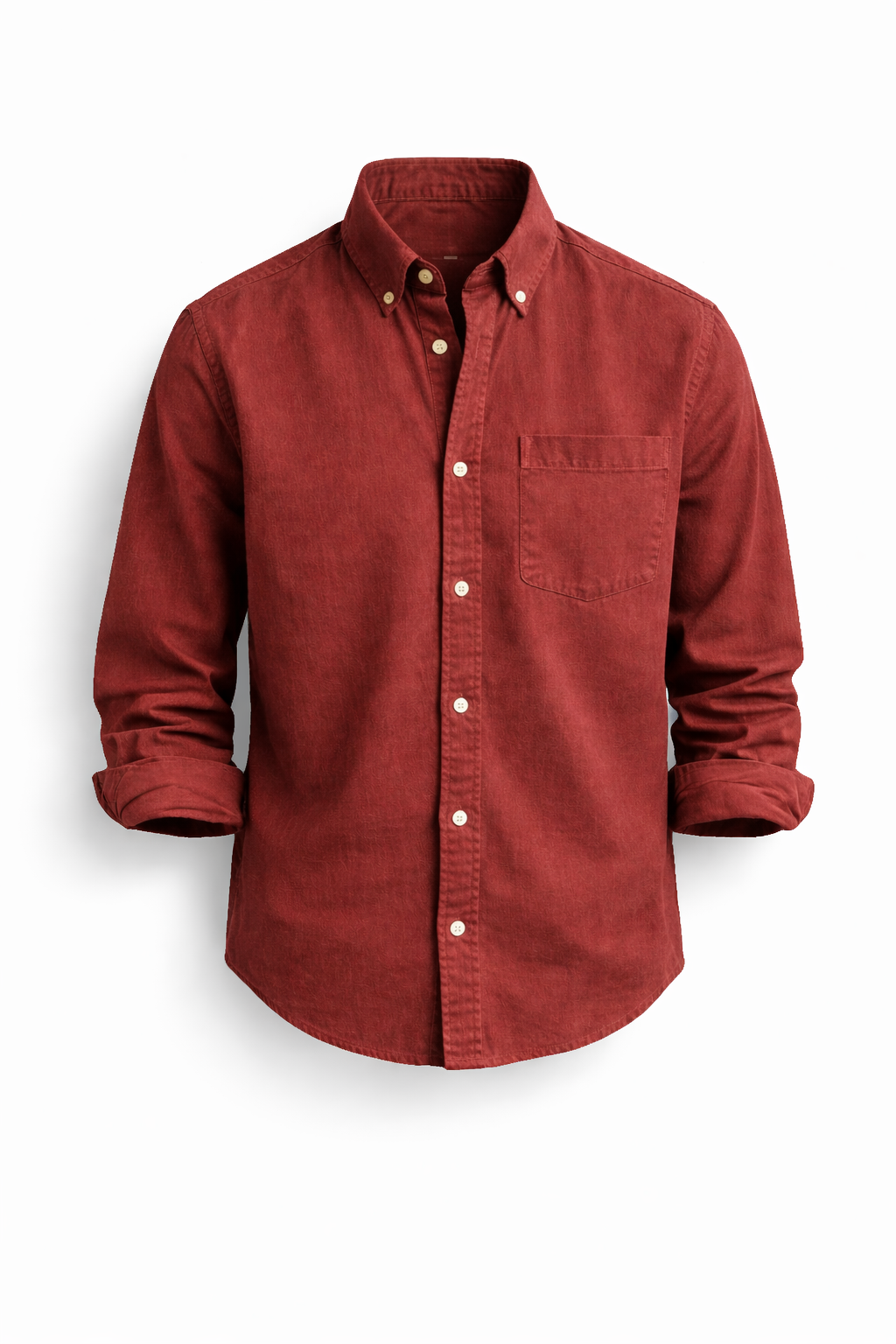 Armand chemise casual-chic Rouge Cuivre vue principale - Atelier Tissure