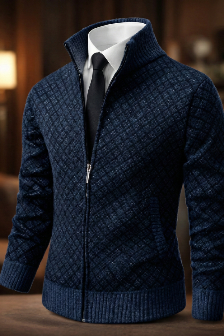Cardigan Oliver pour homme, col montant, vue de détail