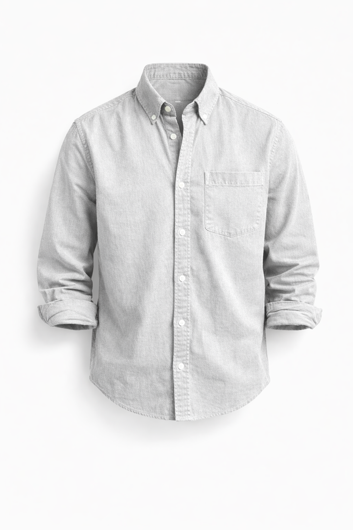 Armand chemise casual-chic Blanc Salé vue principale - Atelier Tissure